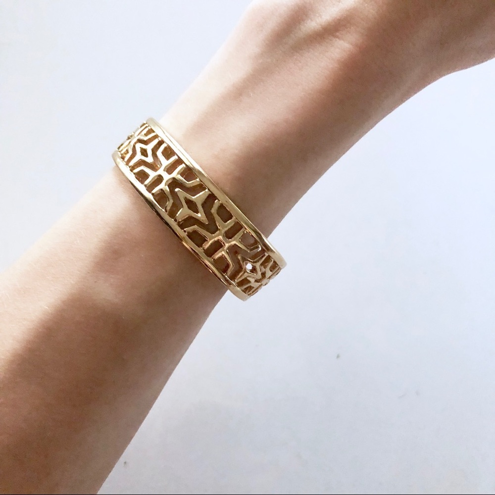 Gold Cutout Bangle Bracelet